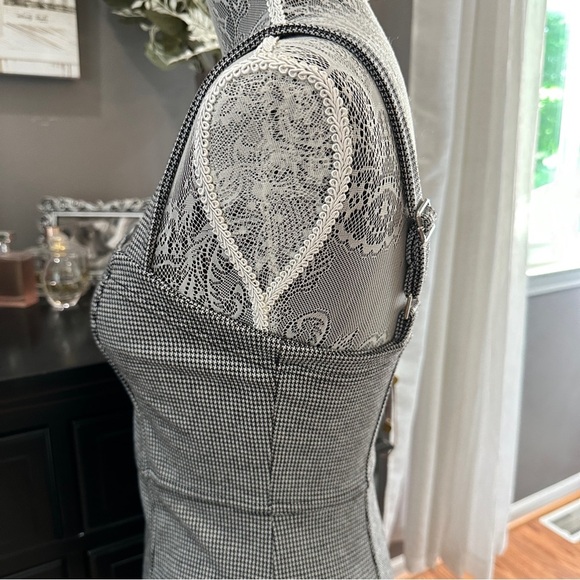 Forever 21 Houndstooth Zip-Front Mini Dress Size M Corporate Siren Collegiate - Picture 15 of 16